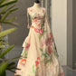 Ivory Floral Organza Corset Lehenga