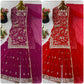 Embroidered Faux Georgette Plazzo Suit with Dupatta