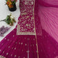 Embroidered Faux Georgette Plazzo Suit with Dupatta