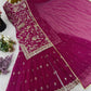 Embroidered Faux Georgette Plazzo Suit with Dupatta