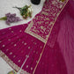 Embroidered Faux Georgette Plazzo Suit with Dupatta