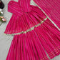 Embroidered Mal Chanderi Sharara Set with Dupatta