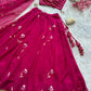 Rust Orange Hand Painted Georgette Lehenga