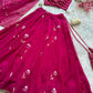 Rust Orange Hand Painted Georgette Lehenga