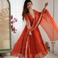 Designer Blooming Faux Embroidered Anarkali Gown Set