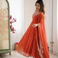 Designer Blooming Faux Embroidered Anarkali Gown Set