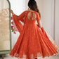 Designer Blooming Faux Embroidered Anarkali Gown Set