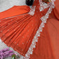 Designer Blooming Faux Embroidered Anarkali Gown Set