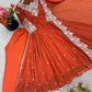 Designer Blooming Faux Embroidered Anarkali Gown Set
