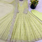 Designer Heavy Georgette Embroidered Party Wear Gown Set