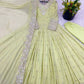 Designer Heavy Georgette Embroidered Party Wear Gown Set