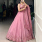 Soft Georgette Silk Embroidered Lehenga Set with Dupatta