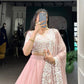 Soft Georgette Silk Embroidered Lehenga Set with Dupatta