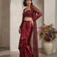 Wine Sequin Shrug Co-ord Set