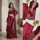 Wine Sequin Shrug Co-ord Set
