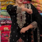 Onyx Floral Embroidered Palazzo Suit