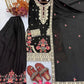 Onyx Floral Embroidered Palazzo Suit