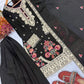 Onyx Floral Embroidered Palazzo Suit