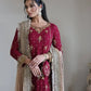 Embroidered Faux Georgette Pant Suit Set
