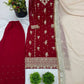 Embroidered Faux Georgette Pant Suit Set