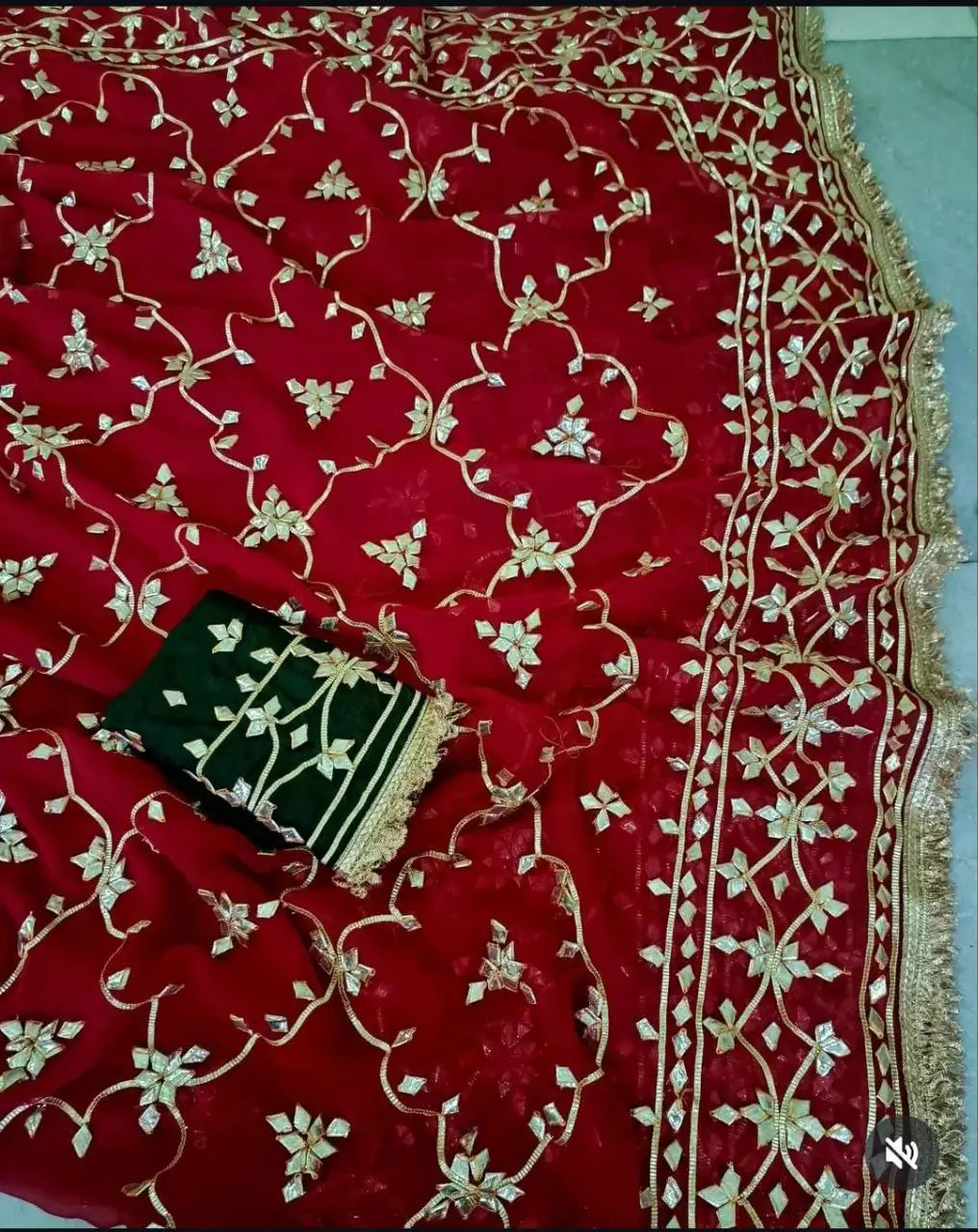 Handworked Gota Patti Georgette Saree with Sequence Lace Border