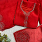 Rust Rangoli Beads Work Kurti Sharara Set