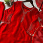 Rust Rangoli Beads Work Kurti Sharara Set