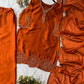 Rust Rangoli Beads Work Kurti Sharara Set
