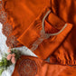 Rust Rangoli Beads Work Kurti Sharara Set