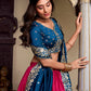 Tussar Silk Foil Work Lehenga Set with Embroidered Dupatta