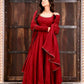 Maroon Handwork Flared Anarkali