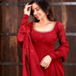 Maroon Handwork Flared Anarkali