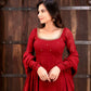 Maroon Handwork Flared Anarkali