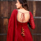 Maroon Handwork Flared Anarkali