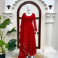 Maroon Handwork Flared Anarkali