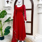 Maroon Handwork Flared Anarkali