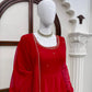 Maroon Handwork Flared Anarkali