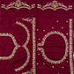 Ivory Maroon Mirror Work Saree