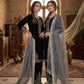 Navy & Black Velvet Sequin Palazzo Set