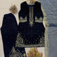 Navy & Black Velvet Sequin Palazzo Set