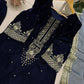 Navy & Black Velvet Sequin Palazzo Set