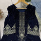 Navy & Black Velvet Sequin Palazzo Set