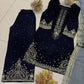 Navy & Black Velvet Sequin Palazzo Set