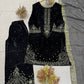 Navy & Black Velvet Sequin Palazzo Set
