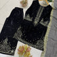 Navy & Black Velvet Sequin Palazzo Set
