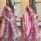 Embroidered Faux Georgette Gown with Lehenga Set
