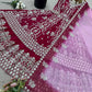 Embroidered Faux Georgette Gown with Lehenga Set