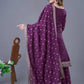 Designer Chinon Silk Embroidered Sharara Set