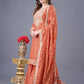 Designer Chinon Silk Embroidered Sharara Set