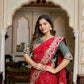 Embroidered Bandhej Saree